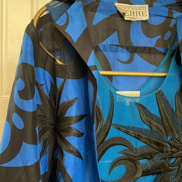 Gianfranco Ferre sheer bodysuit and matching silk blouse - Picture 6 of 13